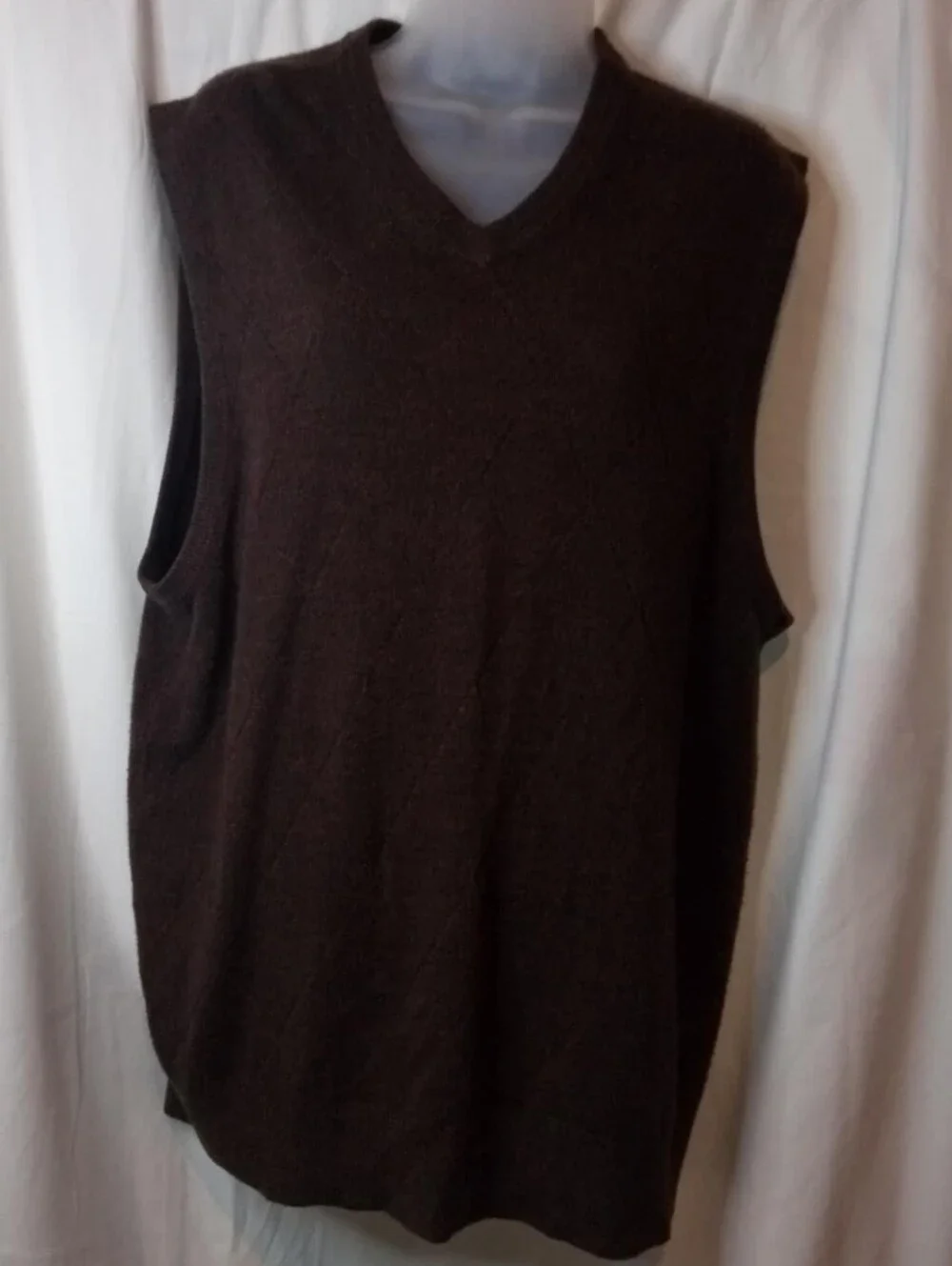 Dockers Men's V-Neck Sweater Vest Brown XL Office Preppy Golf Academia School